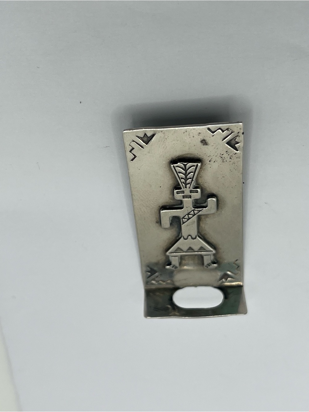 Sterling Silver Navajo Dancing Kokopelli Navajo eyeglass holder.